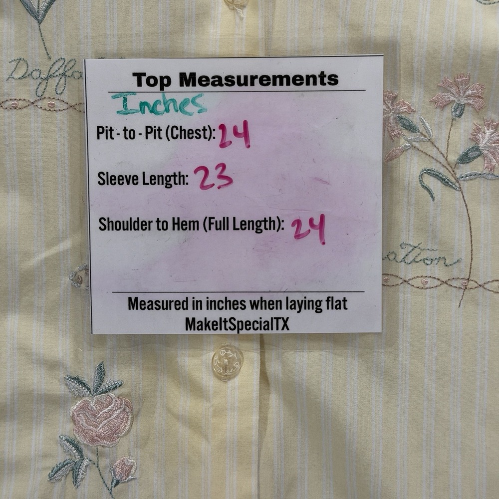 Vintage Napa Valley Cottagecore Floral Button Up Shirt Sz L Embroidered Pastel - Picture 6 of 10